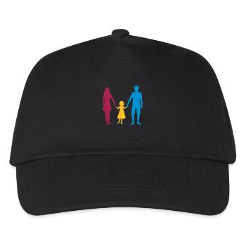 familie mutter mama mom muttertag vater papa und t - Kinder Basecap - Schwarz - Vorne