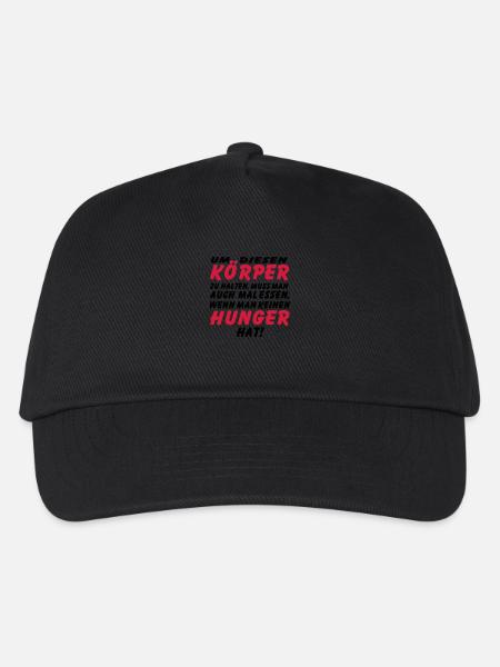 koerper_hunger_vec_2 de anl - Kinder Basecap - Schwarz
