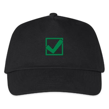 Viereckiges Haken Logo - Kinder Basecap - Schwarz - Vorne