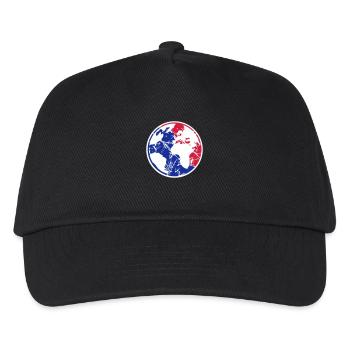rot blau erde planet welt weltreise kratzer risse - Kinder Basecap - Schwarz - Vorne