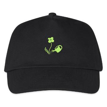 Blumen gießen - line - Kinder Basecap - Schwarz - Vorne