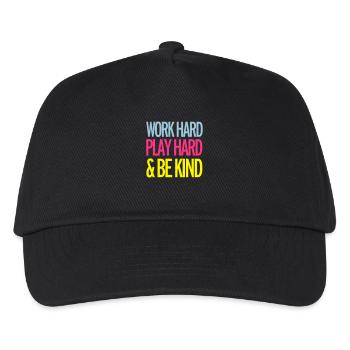 Work Hard - Kids’ Baseball Cap - black - Front