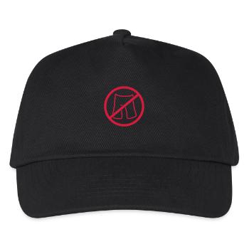 short shorts forbidden no trousers put on shield z - Kids’ Baseball Cap - black - Front