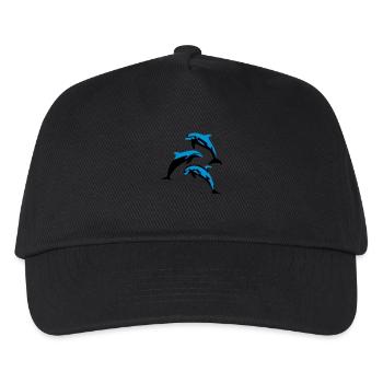 Delfin, Delfine - Dolphin - Kinder Basecap - Schwarz - Vorne