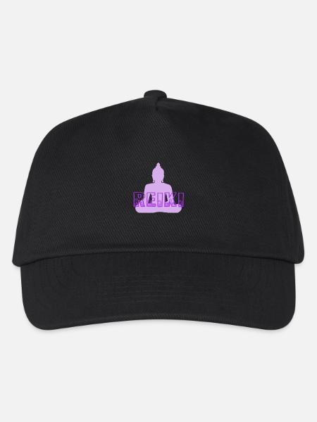 reiki mit buddha lila - Kinder Basecap - Schwarz