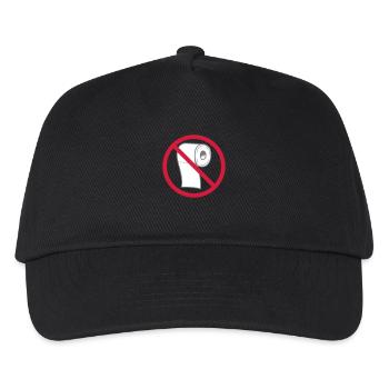 keine rolle toiletten papier verboten symbol schil - Kinder Basecap - Schwarz - Vorne