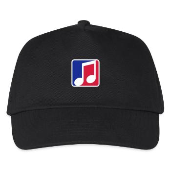 blau rot button musiknote cool kontur zeichen part - Kinder Basecap - Schwarz - Vorne