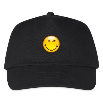 Smiley Glossy Happy Blink - Kids’ Baseball Cap - black - Front