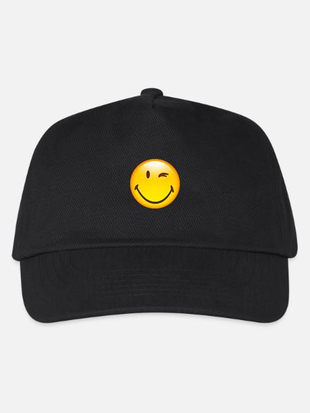 Smiley Glossy Happy Blink - Kinder Basecap - Schwarz