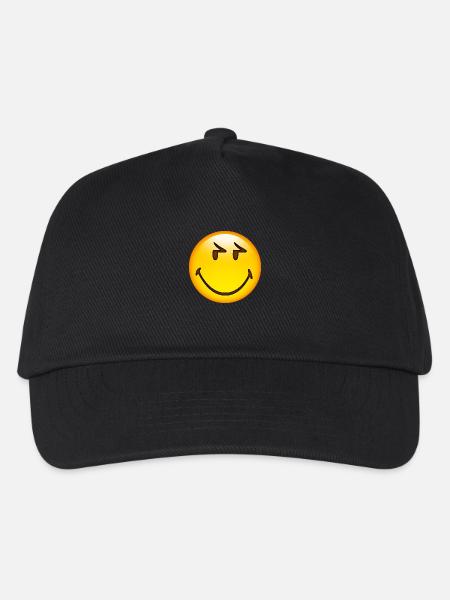Smiley Glossy Eyelids - Kids’ Baseball Cap - black