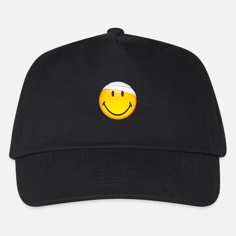Smiley Injured - Kinder Basecap - Schwarz