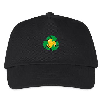 Smiley Recycle - Kinder Basecap - Schwarz - Vorne
