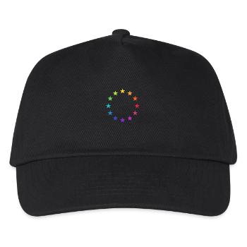 Europa bunt, Regenbogen Sterne, EU, Europe rainbow - Kinder Basecap - Schwarz - Vorne