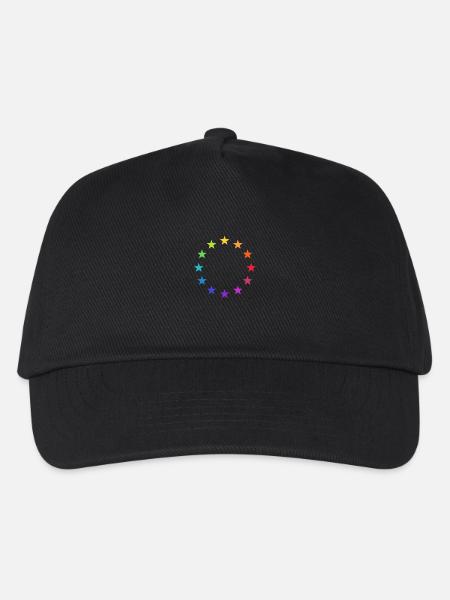 Europa bunt, Regenbogen Sterne, EU, Europe rainbow - Kinder Basecap - Schwarz