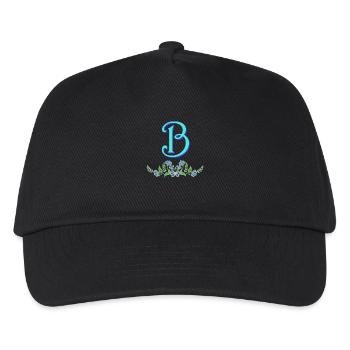 flower blue b - Kids’ Baseball Cap - black - Front