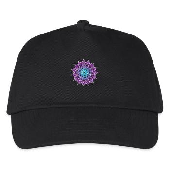 Mandala - Kinder Basecap - Schwarz - Vorne