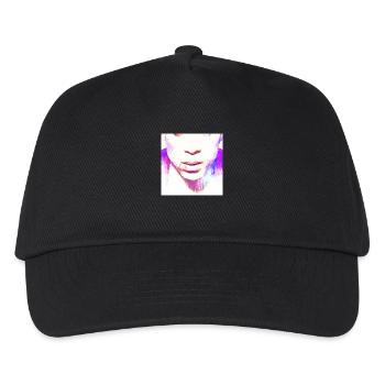 Mundschutz für P-rince Fans | Purple Hero Maske - Kinder Basecap - Schwarz - Vorne
