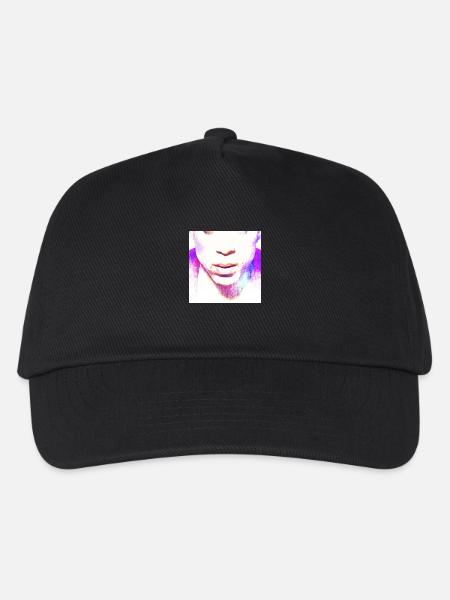 Mundschutz für P-rince Fans | Purple Hero Maske - Kinder Basecap - Schwarz