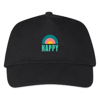 Happy. HAPPINESS. FREEDOM. Positive. positive - Kids’ Baseball Cap - black - Front