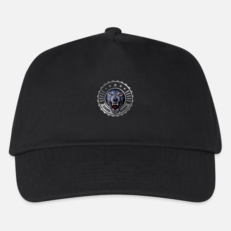 Wolf - Kinder Basecap - Schwarz