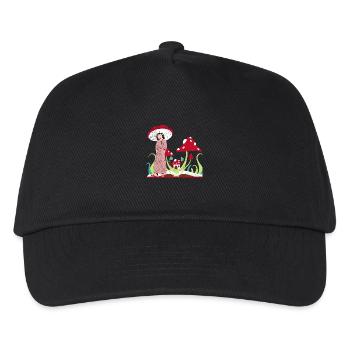 Pilzprinzessin, rote Champignons - Kinder Basecap - Schwarz - Vorne