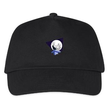 Schwarze Katze unter dem Mond - Kinder Basecap - Schwarz - Vorne