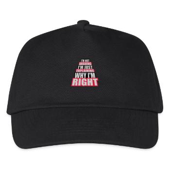 I m not arguing - Kids’ Baseball Cap - black - Front