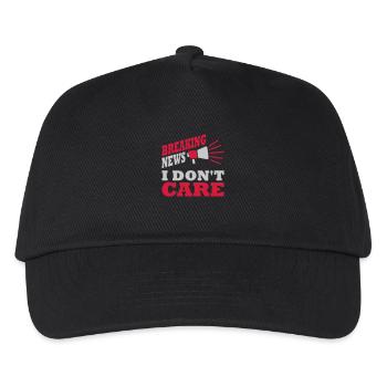 Breaking news don't care - Kinder Basecap - Schwarz - Vorne