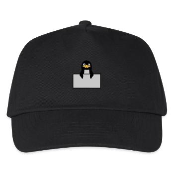 Alberner Penguin behind Schild - Kids’ Baseball Cap - black - Front