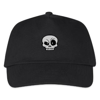 Skeptical facial expression skull skeleton - Kids’ Baseball Cap - black - Front