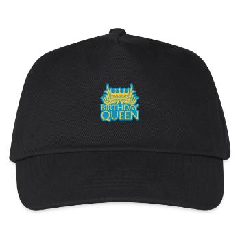 Blonde Haare Birthday Queen - Kinder Basecap - Schwarz - Vorne