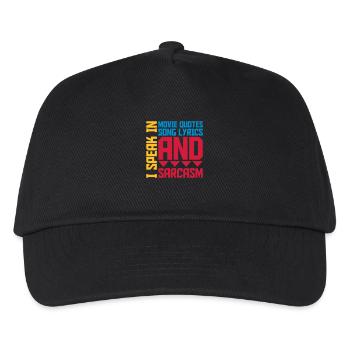 speak lyrics and sarcasm - Kids’ Baseball Cap - black - Front