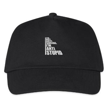 not antisocial anti stupid - Kids’ Baseball Cap - black - Front