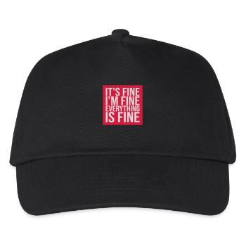 everything is fine Zitat - Kinder Basecap - Schwarz - Vorne