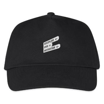 discipline over motivation quote - Kids’ Baseball Cap - black - Front