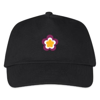 70s Flower Pattern Retro Hippie Festival - Kids’ Baseball Cap - black - Front