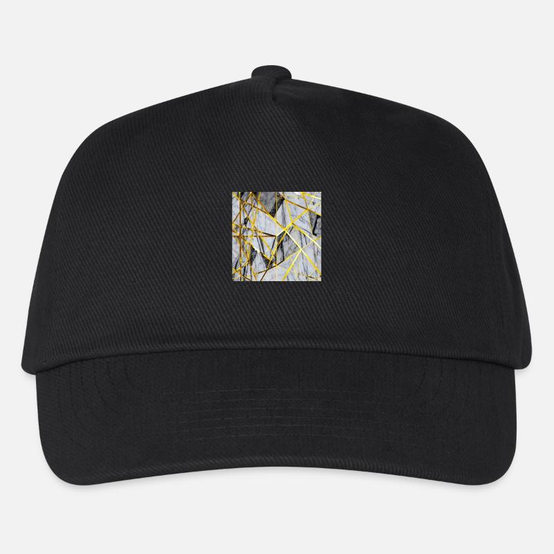 Marble Mosaic Gold Texture - Kids’ Baseball Cap - black