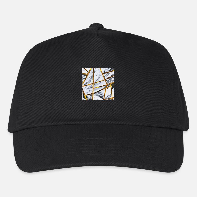 Marmor Weiß Gold - Kinder Basecap - Schwarz