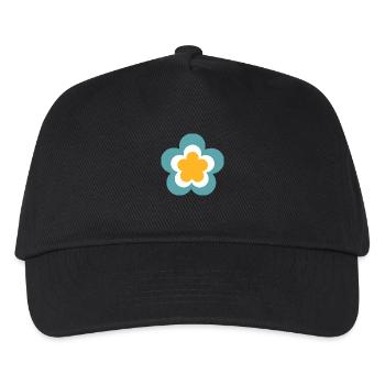 70s Flower Pattern Retro Hippie Flowers Power - Kids’ Baseball Cap - black - Front