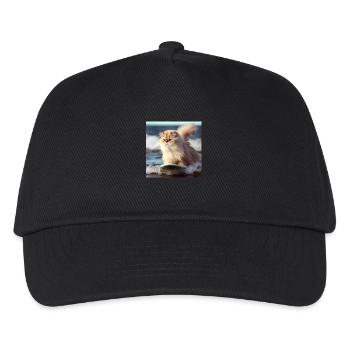 Perserkatze Negan beim Wellenreiten - Kinder Basecap - Schwarz - Vorne