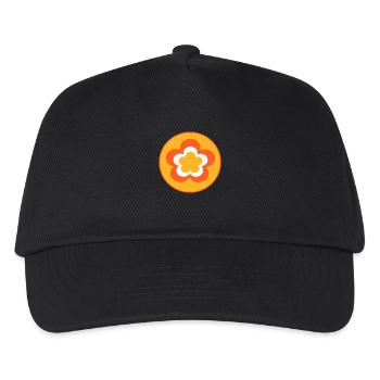 70er Jahre Blume Muster - Kinder Basecap - Schwarz - Vorne