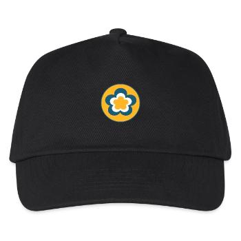 70er Jahre Blume Muster - Kinder Basecap - Schwarz - Vorne
