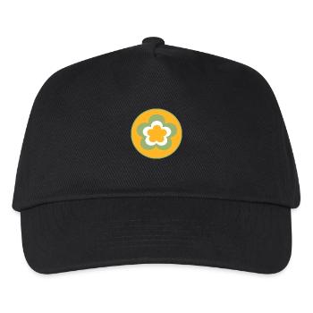 70er Jahre Blume Muster - Kinder Basecap - Schwarz - Vorne