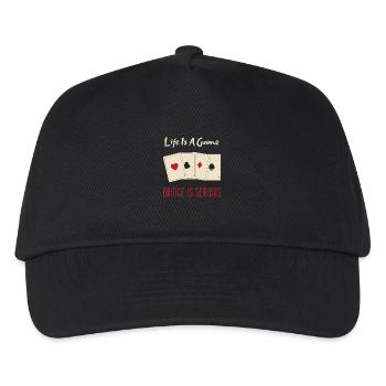 Life Is A Game Bridge Is Serious Card Player - Kids’ Baseball Cap - black - Front