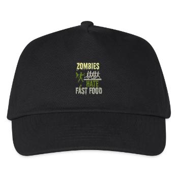 Lustige Feinschmecker-Humor-Zombies hassen Fast-Food-Zombies - Kinder Basecap - Schwarz - Vorne