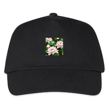 Wasserlilien Seerosen - Kinder Basecap - Schwarz - Vorne
