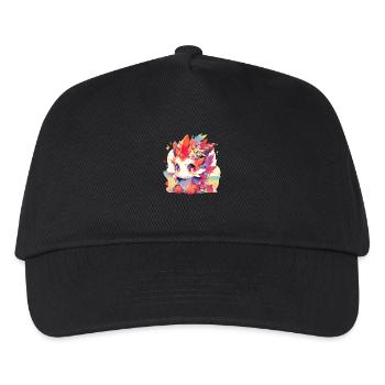 00332 kawaii FireDragonUnicorn - Kids’ Baseball Cap - black - Front