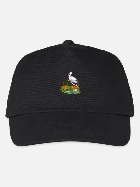 Storch in Gummistiefel - Kinder Basecap - Schwarz