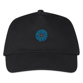 Flower Dark Blue Blue Flower Flowers Blue - Kids’ Baseball Cap - black - Front
