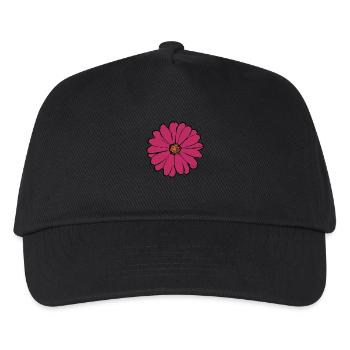 Blume Blüte rot violett - Kinder Basecap - Schwarz - Vorne